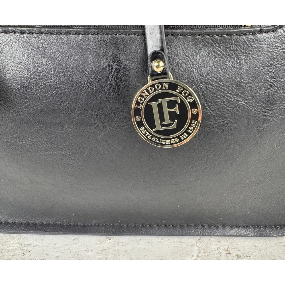 London Fog Black And‎ Beige Purse Double Handle Handbag